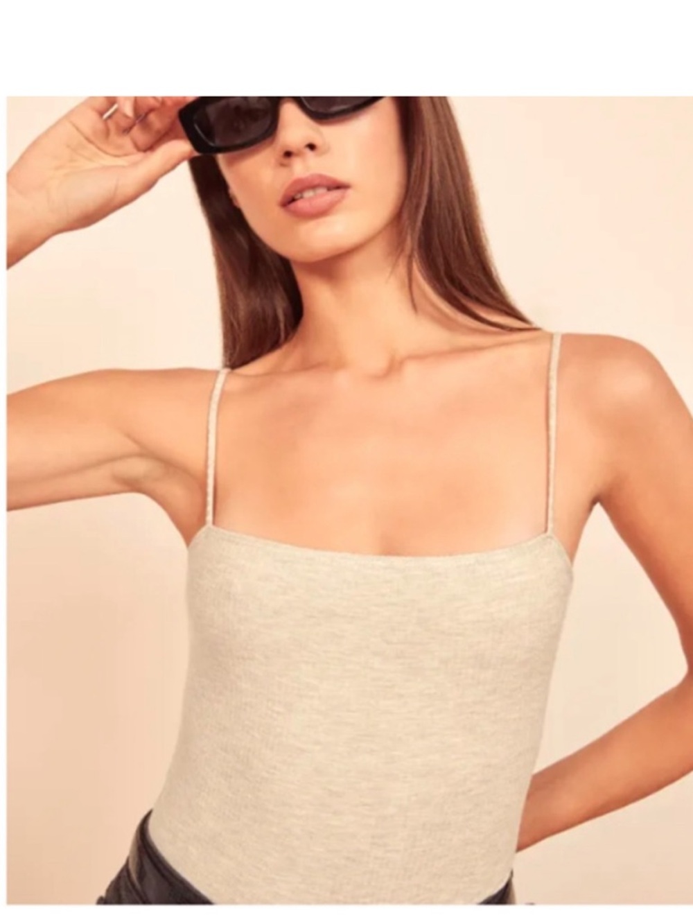 Reformation Crystal Bodysuit in Gray XS